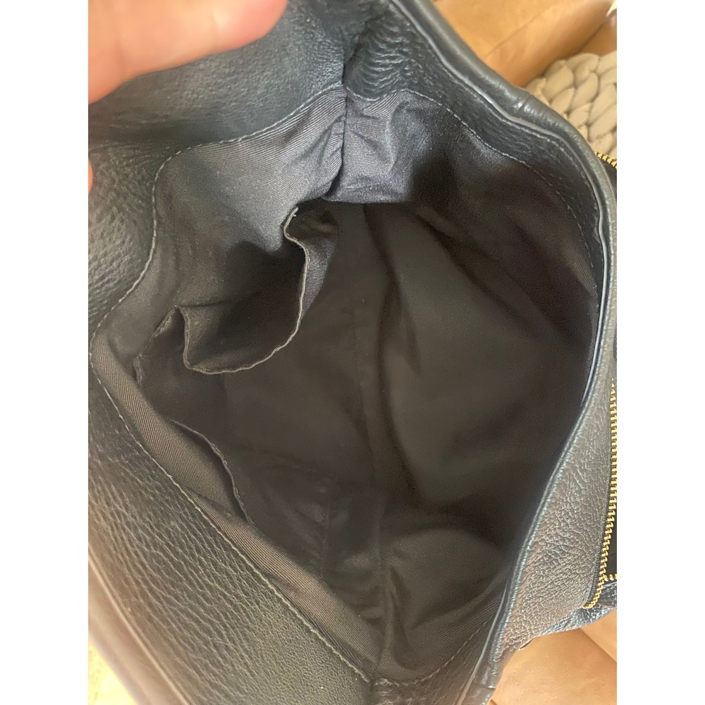 Coach Edie 31 Black Pebbled Leather Shoulder Bag Gold Hardware Hobo 57125 - Picture 14 of 15